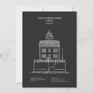 Carte De Remerciements Nouveau phare de London Ledge - Connecticut - PD
