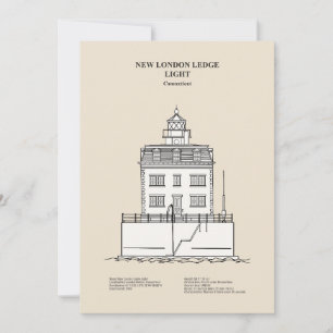 Carte De Remerciements Nouveau phare London Ledge - Connecticut - SBD