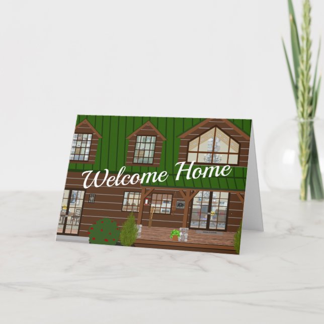 Carte De Remerciements Nouveau réchauffement de la maison Cabine (Devant)