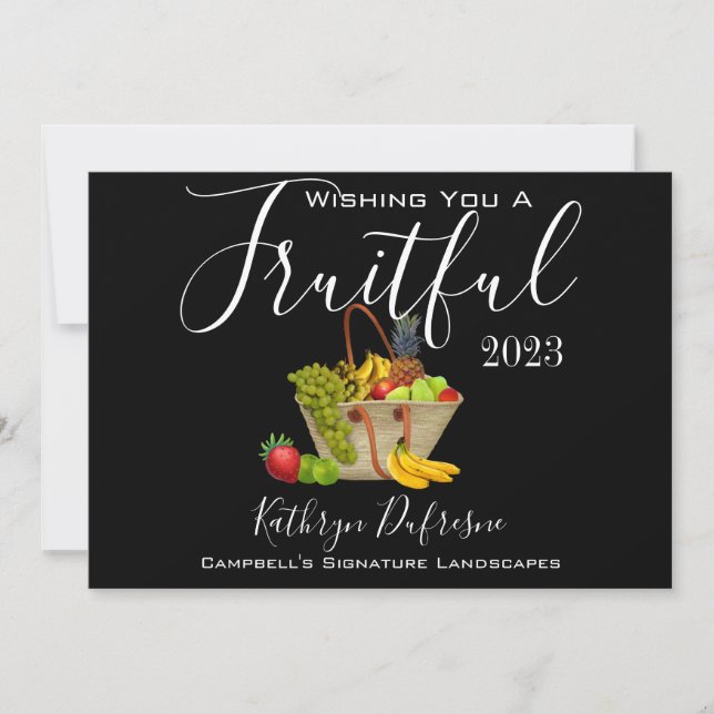 Carte De Remerciements "Nouvel An Fruit" Entreprise/Entreprise (Devant)