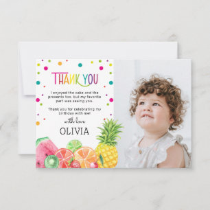 Carte De Remerciements Nouvel anniversaire de Tutti Fruitti Tropical