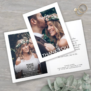 Carte De Remerciements Nouvelle adresse & 2 Photo Chic Déco Mariage de ty