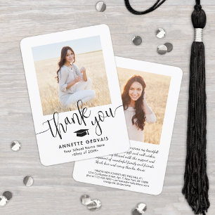 Carte De Remerciements Nouvelle adresse Moderne Design Script Graduation 