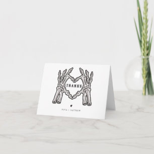 Carte De Remerciements NOVA Halloween Coeur crâne gothique Mains
