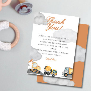 Carte De Remerciements Nuage bébé en construction baby shower