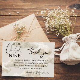 Carte De Remerciements Nuage Neuf Baby shower Beige Hommes Neutre