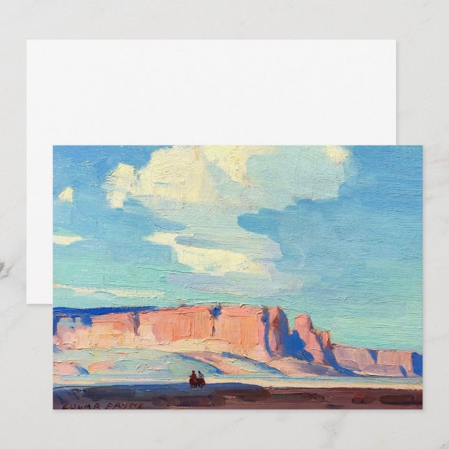 Carte De Remerciements Nuages d'Arizona par Edgar Payne (Devant / Derrière)