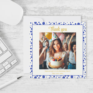 Carte De Remerciements Nuances de pourpre : Une fête d'anniversaire bleu-