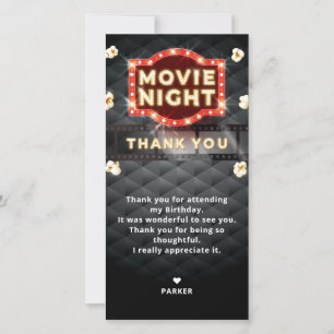 Carte De Remerciements Nuit de cinéma Luxe
