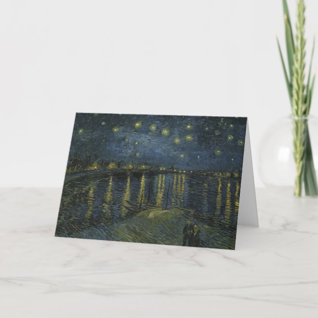 Carte De Remerciements Nuit étoilée sur le Rhône, peinture à l'huile Van  (Devant)