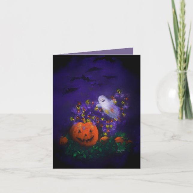 Carte De Remerciements "Nuit Lumineuse" Halloween (Devant)