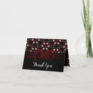 Carte De Remerciements Nuit sombre gothique mariage romance rouge et noir