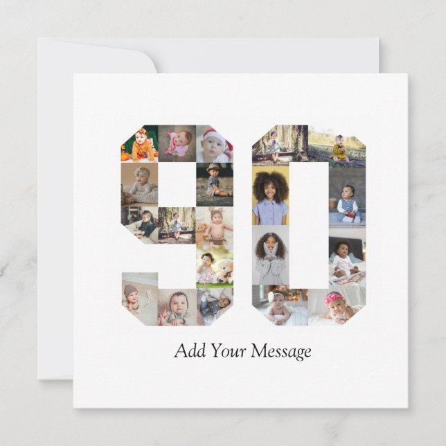 Carte De Remerciements Numéro 90 - Collage photo (Devant)