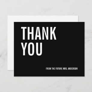 Carte de remerciements nuptiale de typographie sim