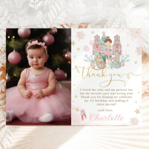 Carte De Remerciements Nutcracker Winter Onederland 1er anniversaire Phot