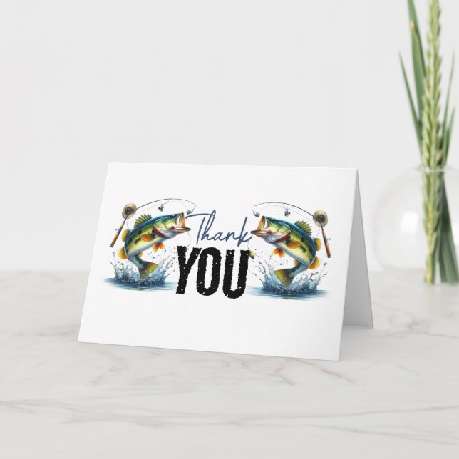 Carte De Remerciements O-Fish-Ally Deux pêcheurs 2e anniversaire (Devant)