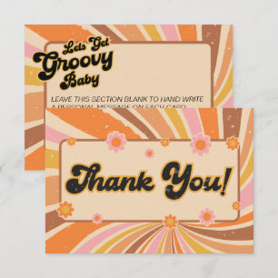 Carte De Remerciements Obtenons un Baby shower rétro Super