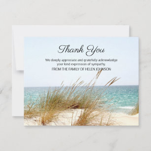 Carte De Remerciements Ocean View Funeral Thank You Note Card