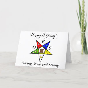 Carte De Remerciements OES Eastern Star Soeur Masonry Commande Anniversai