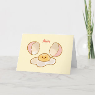 Carte De Remerciements oeuf frit à la main jaune mignon avec des citation