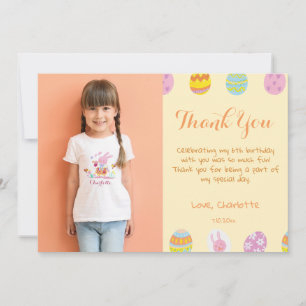 Carte De Remerciements Oeufs Jaune Pastel Chic Photo Anniversaire Enfants