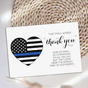 Carte De Remerciements Officier de police application de la loi Coeur Amé