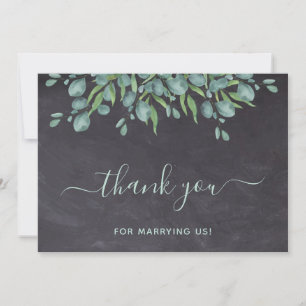 Carte De Remerciements Officier Mariage du tableau de bord vert Eucalyptu
