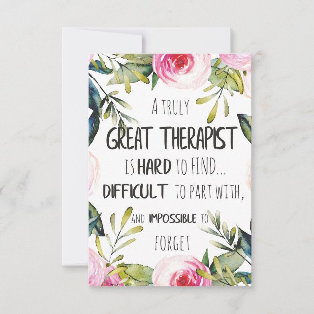 Carte De Remerciements Offre de Merci-cadeau d'appréciation du thérapeute (Devant)