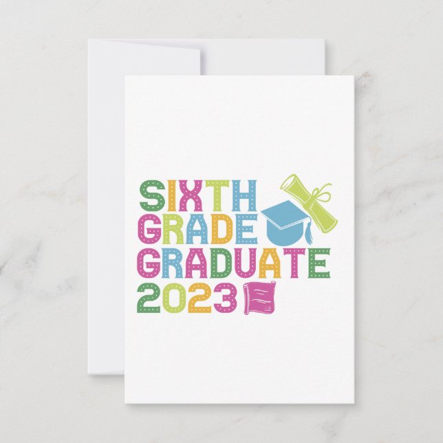Carte De Remerciements Offre de vacances de sixième année 2023 Graduate (Devant)