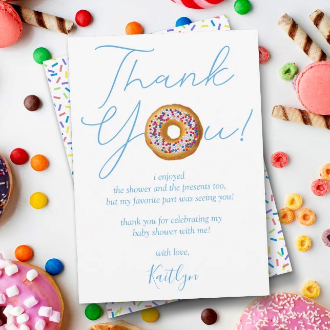 Carte De Remerciements Oh Baby Donut Saupoudrer les garçons Baby shower (Créateur téléchargé)