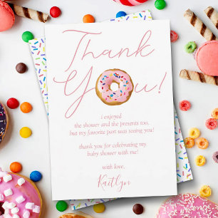 Carte De Remerciements Oh Baby Donut Sprinkle Girls Baby shower