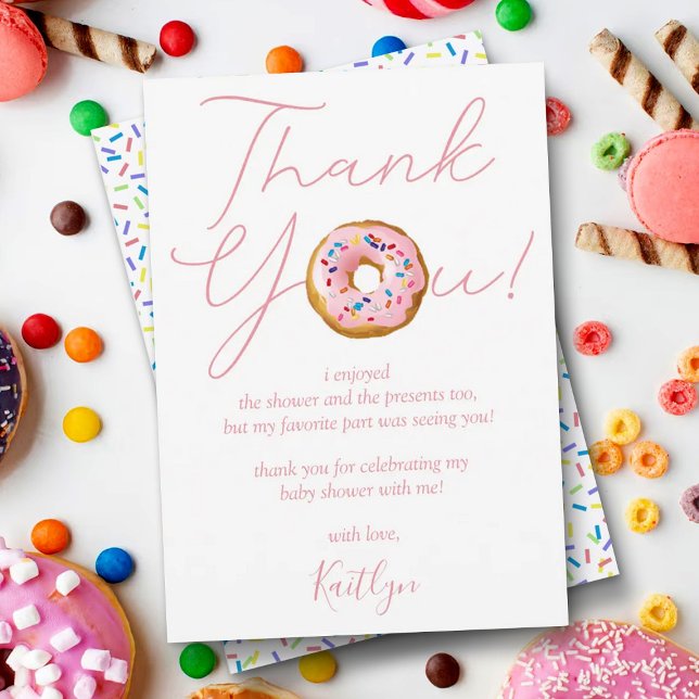 Carte De Remerciements Oh Baby Donut Sprinkle Girls Baby shower (Créateur téléchargé)
