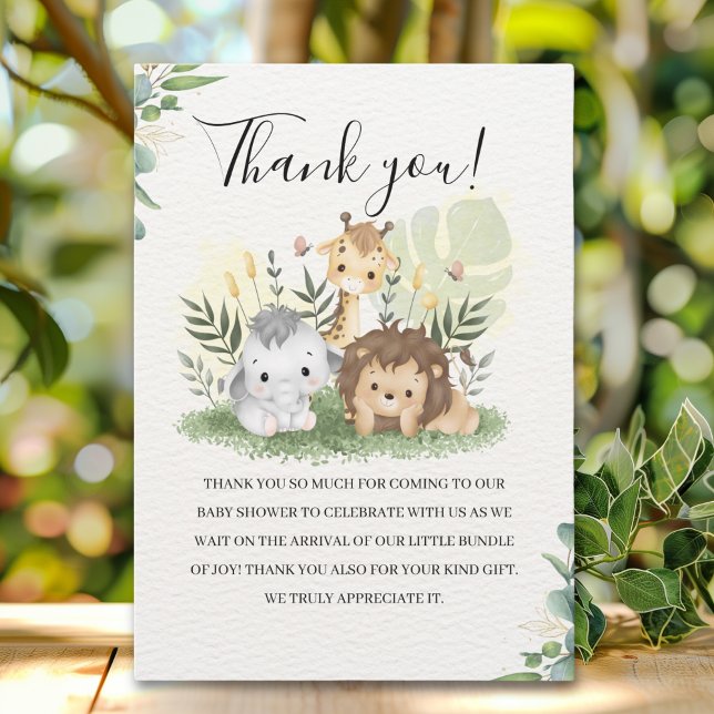 Carte De Remerciements  Oh Baby Jungle Baby Shower Boy (Créateur téléchargé)