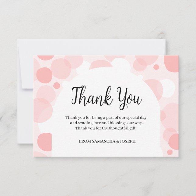 Carte De Remerciements Oh Baby rose arche Pois Baby shower fille (Devant)