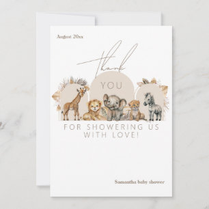 Carte De Remerciements Oh Baby Safari Animaux Boho Baby shower