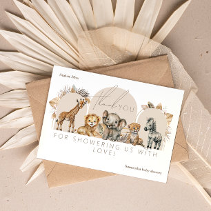 Carte De Remerciements Oh Baby Safari Animaux Boho Baby shower