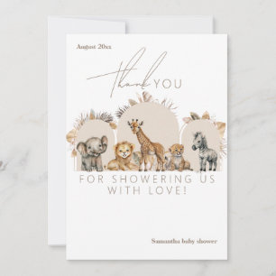 Carte De Remerciements Oh Baby Safari Animaux Boho Baby shower