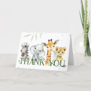 Carte De Remerciements Oh Baby shower Safari garçon