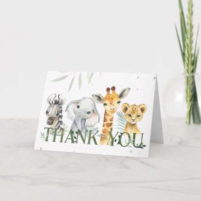 Carte De Remerciements Oh Baby shower Safari garçon (Devant)