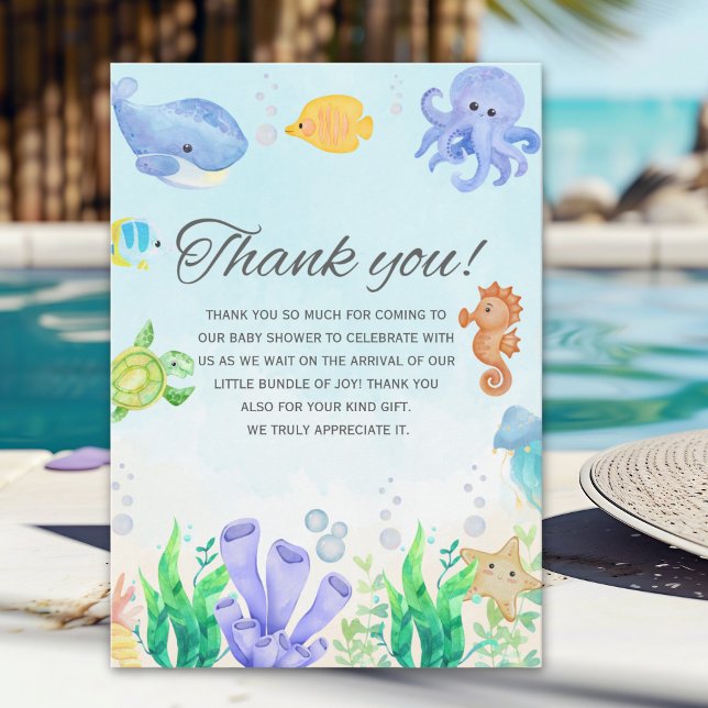 Carte De Remerciements Oh Baby Under Sea Baby Shower (Créateur téléchargé)