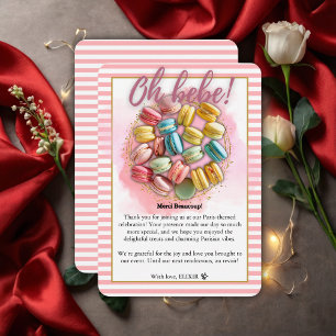 Carte De Remerciements Oh bebe French Patisserie Baby shower