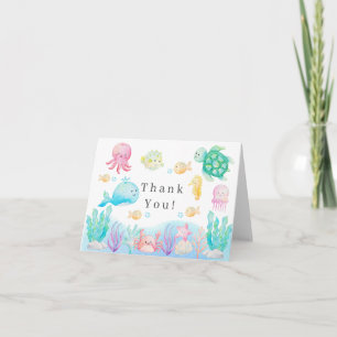 Carte De Remerciements Oh Bébé Sous Le Baby shower De Mer