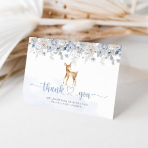 Carte De Remerciements Oh cerf bleu baby shower garçon