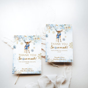 Carte De Remerciements Oh Deer Winter Baby Boy Douche