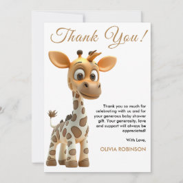 Carte De Remerciements Oh Garçon Bébé Girafe Mignon Garçon Baby Shower  