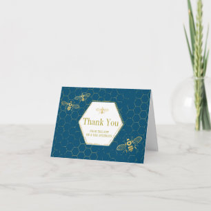 Carte De Remerciements Oh Honey Bee Gold Turquoise Photo personnalisée Ca