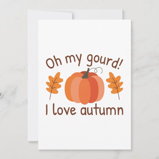 Carte De Remerciements Oh Mon Gourd J'Aime Automne (Devant)