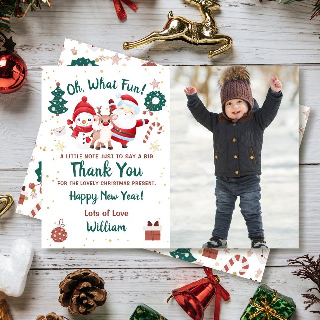 Carte De Remerciements Oh Quelle Amusement Père Noël Noël Vacances Photo (Créateur téléchargé)