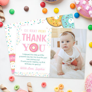 Carte De Remerciements Oh What Fun Sweet Donuts Anniversaire Photo