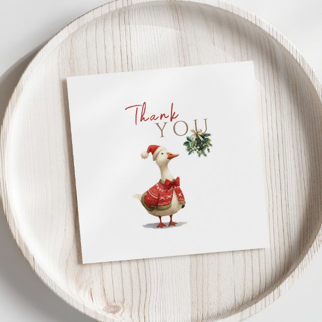 Carte De Remerciements Oie de Noël stupide pour un anniversaire d'hiver (Créateur téléchargé)